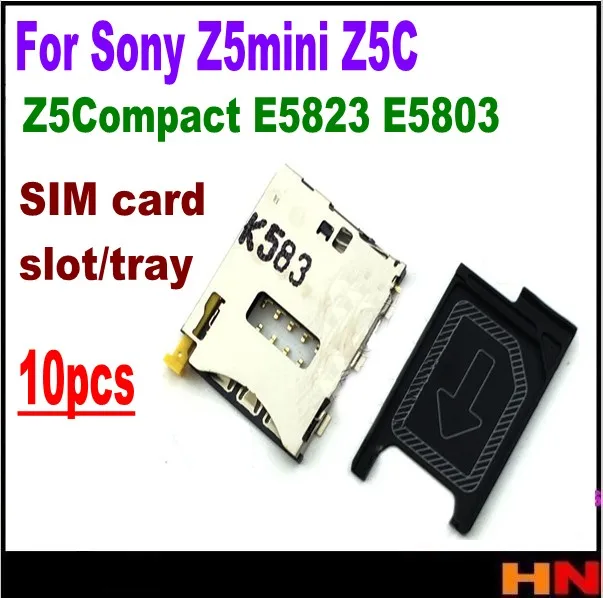 10 шт. новый слот для sim-карты Разъем Держатель Sony Z5C E5823 Z5mini M55W L55T D6653 D6616 D6603 D6633 |