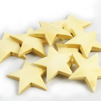 

40mm Romatic Style Wood Star Chipboard Fashion Wooden 50pcs Home Decorations DIY pendant Christmas Party Scrapbooking Teether