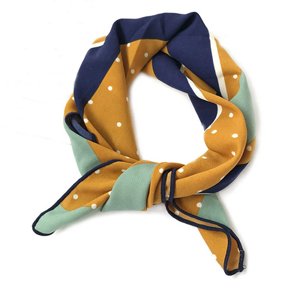 Ladies Fashion Stripe Woman Scarf Shawl Wrap Small Soft Squares Neck Scarf Retro Multicolor