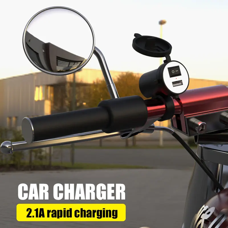 Практичное автомобильное зарядное устройство USB 12V мотоциклетные крепления на