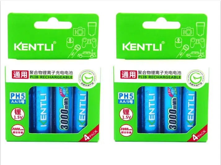 Bateria para Câmera Kentli Lote Estável Tensão 3000mwh aa Baterias 1.5 v Bateria Recarregável Polímero Lítio Li-ion Ect 4 Pçs - Mod. 1385063 - Image 4