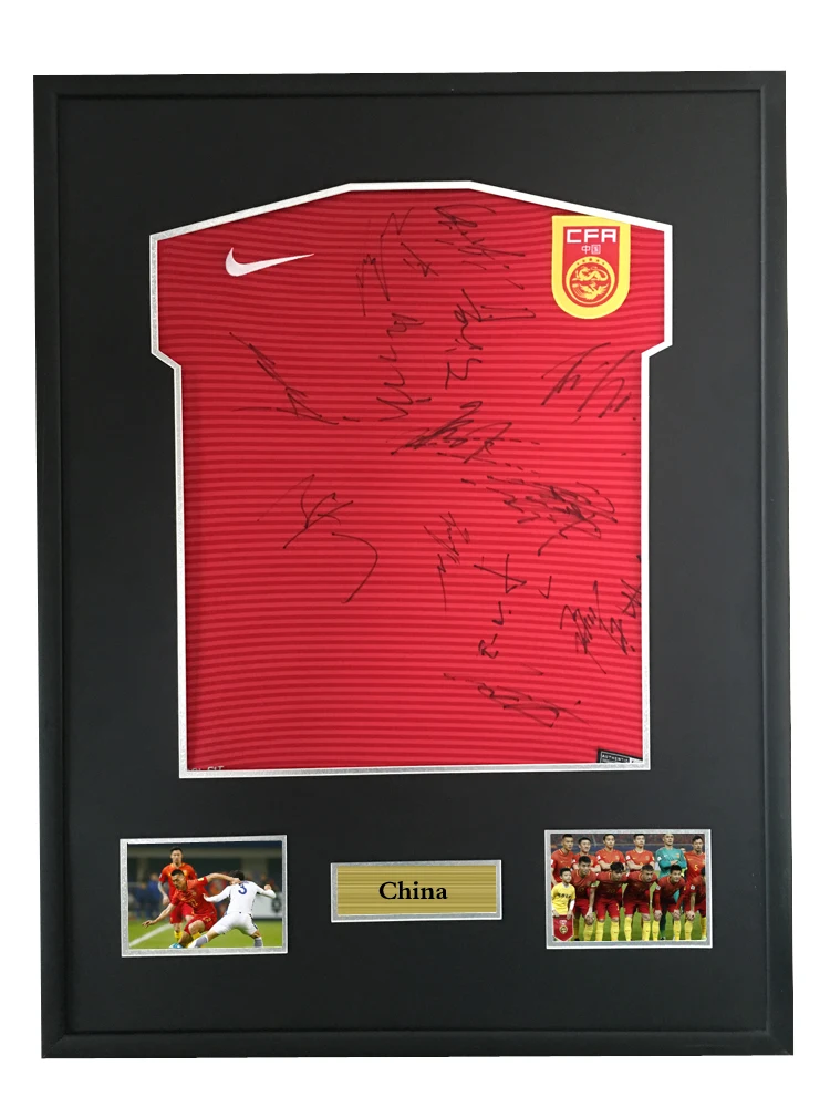 

Zheng Zhi Gao Lin Wu Lei signed autographed soccer shirt jersey come with Sa coa framed China