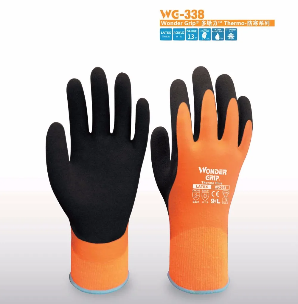 wonder grip glove gardening Safety Glove Latex cold proof thermal water slip resistant work glove 