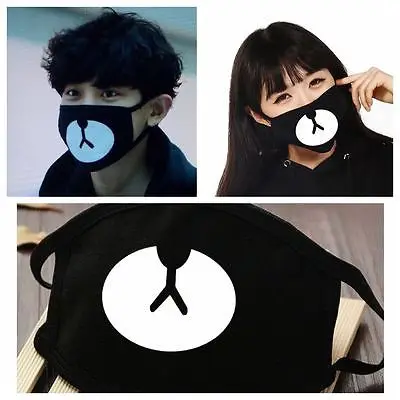 Women Men Black Anti Dust Cotton Cute Bear Anime Cartoon ...
