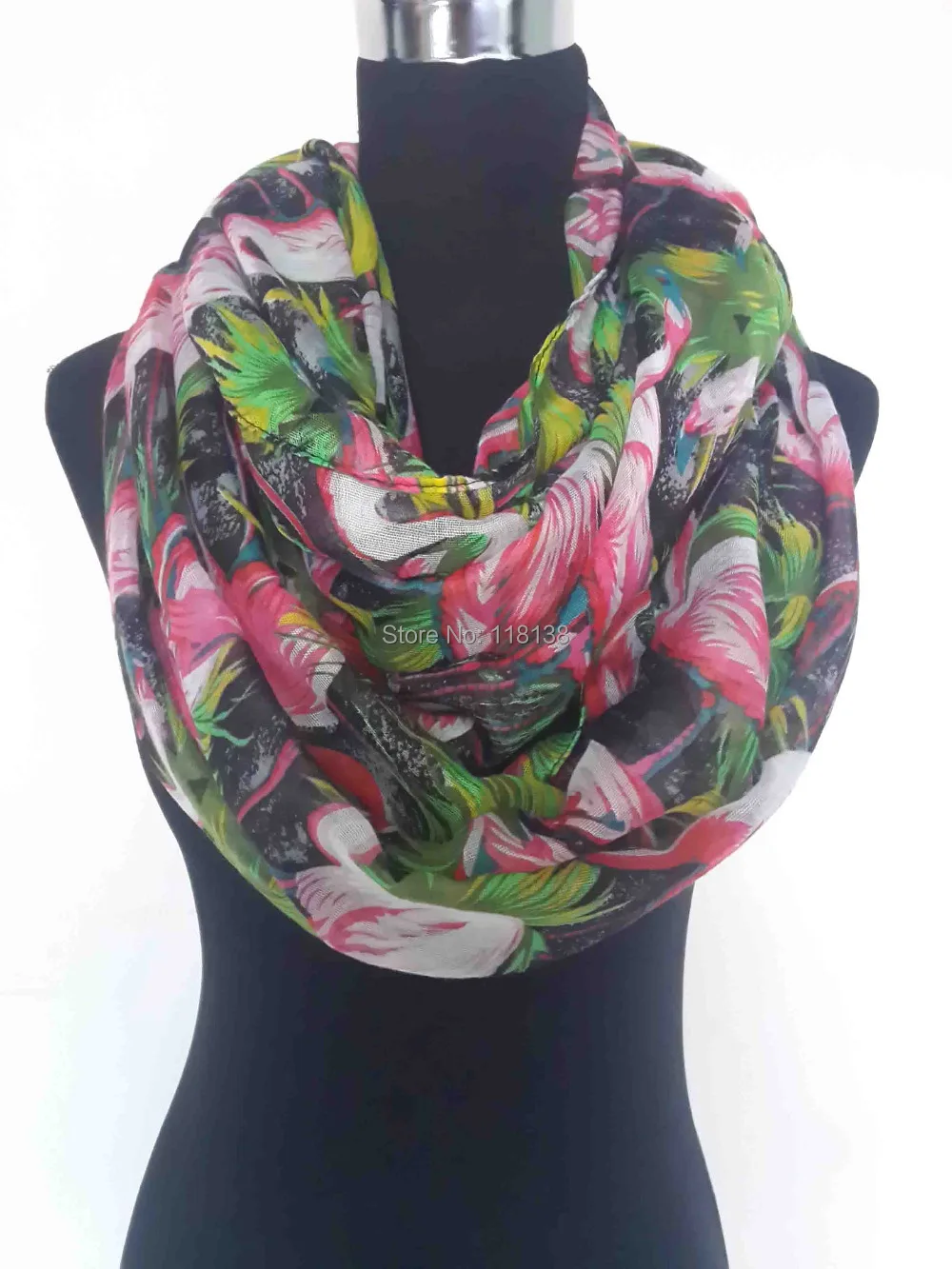 

Newest! Oversize Flamingo Bird Print Infinity Scarf Shawl Wrap Women's Accessories, Free Shipping