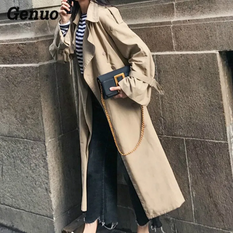 Le long Kaki Outwear Britannique Fille Automne Femmes Sous 2018 Trench Longue Genou X Manteau Style Printemps Ceinture Cheville Longueur gpEqS