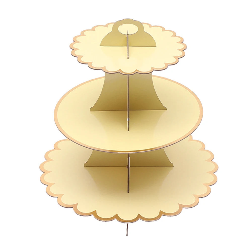 

Triple Layer Foldable Dessert Holder Disposable Display Shelf Birthday Party Wedding Cake Stand Decoration Paper