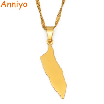 

Anniyo Aruba Map Pendant Necklaces for Women Girls Gold Color Jewelry Gifts #011921B