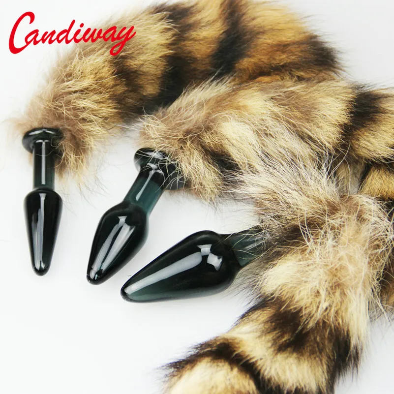 KNUFFEL unisex sex-leven achtertuin Stimulerende sexy meisjes GROTE Buttplug WILDE HOND STAARTEN Fox Tail glas Anaalplug Seksspeeltjes KAT SPEELGOED