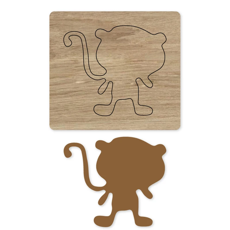 

2019 New Customized Wooden dies Monkey Animal Metal Cutting Dies Tool for Diy Scrapbooking Wooden Dies For Leather Crafts Making