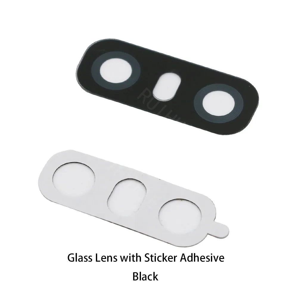 RUIHUITE задняя крышка для объектива камеры и рамка для вспышки камеры для LG G6 - Цвет: Glass Lens Black