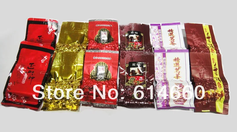 

Buy 5 get 1 !!!!12pcs,6 different flavor oolong tea, Tieguanyin,Ginseng oolong,Roasted oolong,puer tea,free shipping