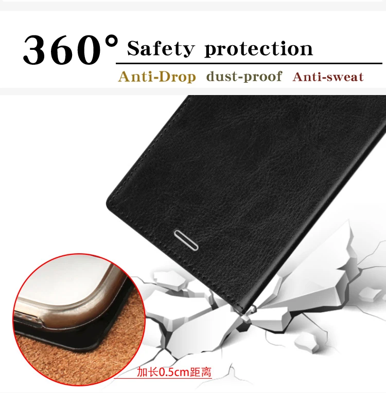 LANGSIDI brand mobile phone shell Thin leather flip phone case For Samsung A50 a7 soft silicone full protect mobile coque