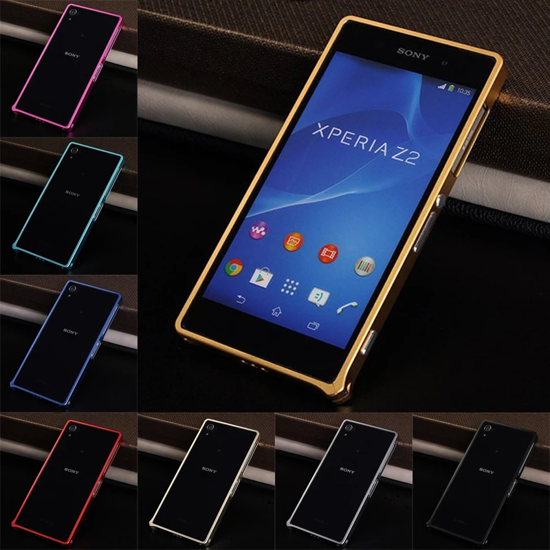 Funda de aluminio para teléfono Sony Xperia Z2, carcasa con hebilla de parachoques de Metal para Xperia Z2, D6502, D6503, D6543, L50, L50w, 5,2 pulgadas|case cover|covers for sony xperiacover for -