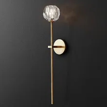 Современный Ретро Хрустальный настенный светильник Золотой Железный Ресторан коньяк Внутреннее освещение прикроватный светильник Настенный светильник бра