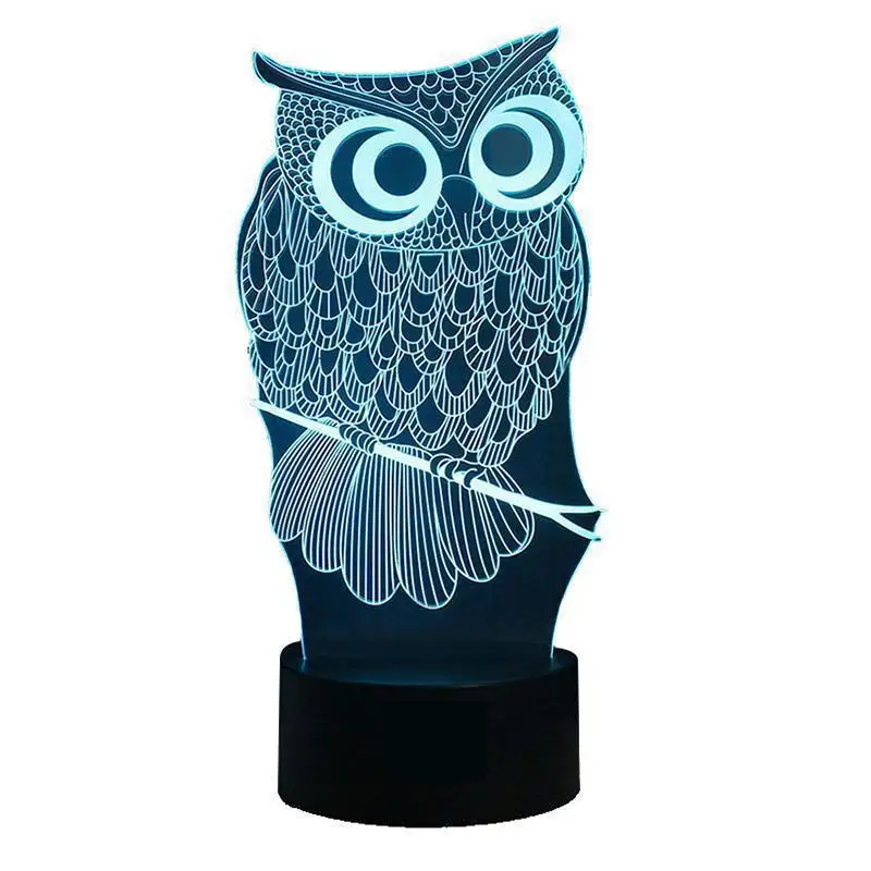 

Owl Usb Led 3d Lamp Novelty Led Usb 3d Light Fixtures Creative Gifts For Valentines Day Kids Lamp Bedroom Mini Light