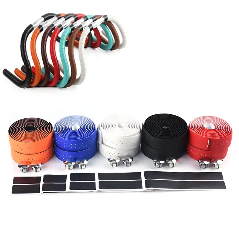 MTB Bicycle Handlebar Tape Road Bike PU Leather Perforated Belt Breathable Soft