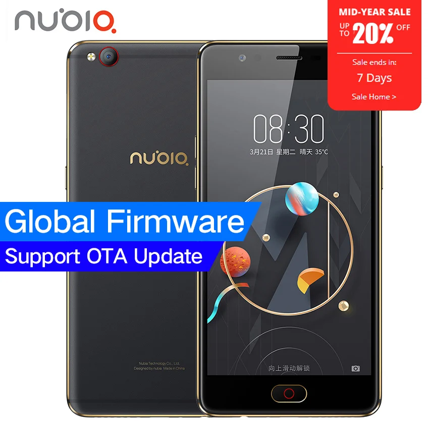 Original ZTE Nubia M2 LITE 4G LTE MT6750 Octa Core Android M 5.5" 3G RAM 64GB ROM 16.0MP 3000mAh Battery Fingerprint Smartphone