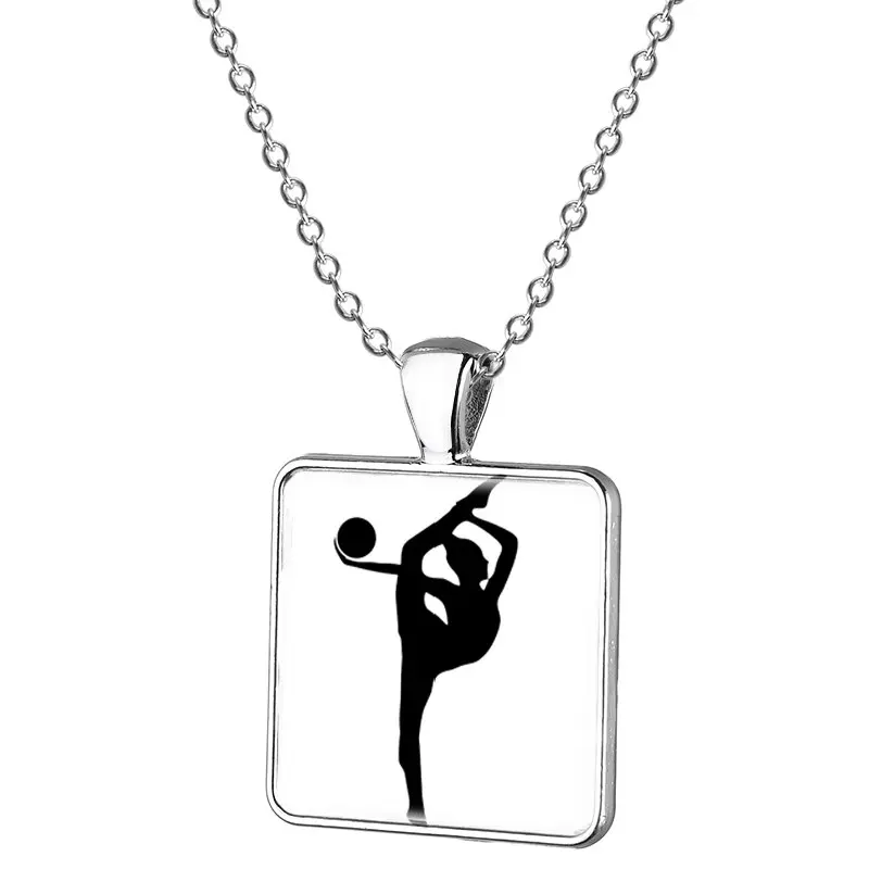 JWEIJIAO художественная гимнастика фигурная клипса художественное ожерелье-кулон гимнастка цветная лента танцевальная цепочка Sweather Ожерелье Подарок GY171