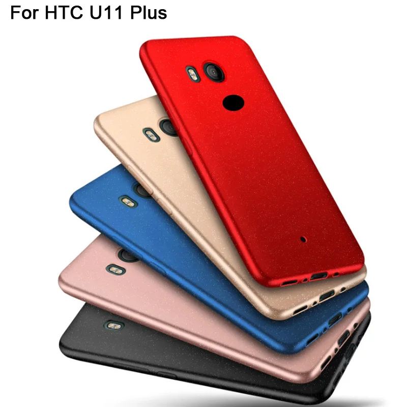 

red blue color For HTC U11 + Case Hard PC Back Cover Case Back Soft Case For HTC U11 Plus Protective Full cover Frosted Cases