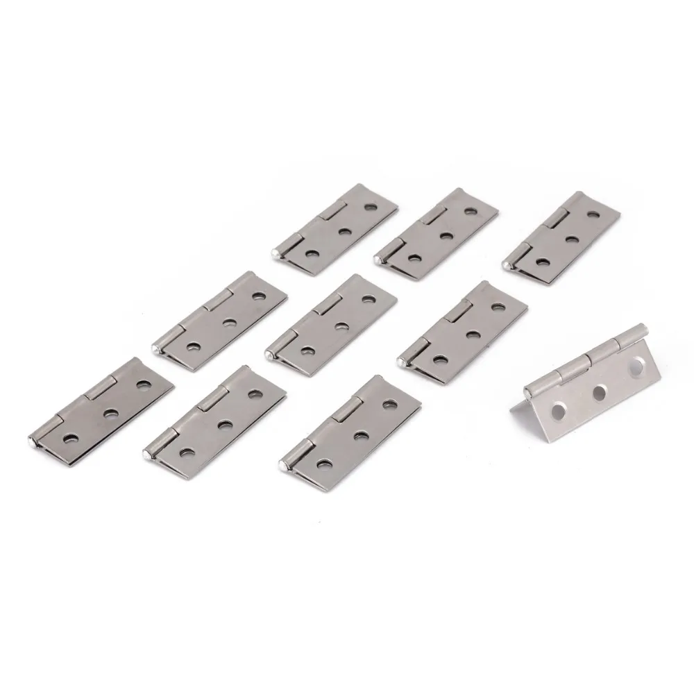 

Mayitr 10Pcs Furniture Hinges Stainless Steel Cabinet Drawer Door Butt Hinge With 6 Holes Jewelry Box Hinge For Hardware Tool