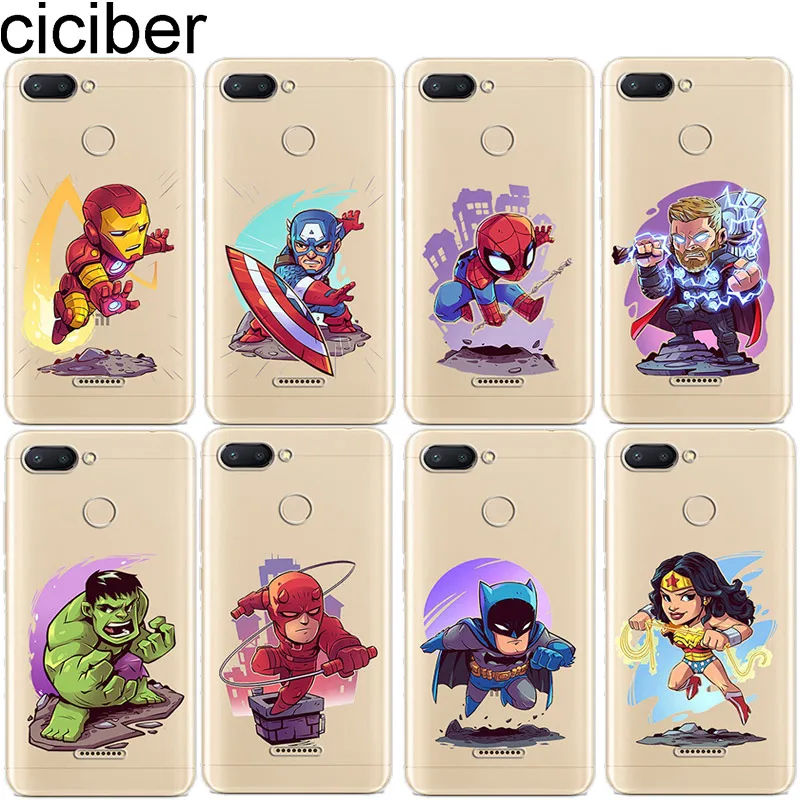 

ciciber Iron Man Phone Case for Xiaomi Redmi 6 5 4 3 A X S Pro Plus S2 Soft TPU Cover for Redmi Note 7 6 5 4 3 X A Pro Coque