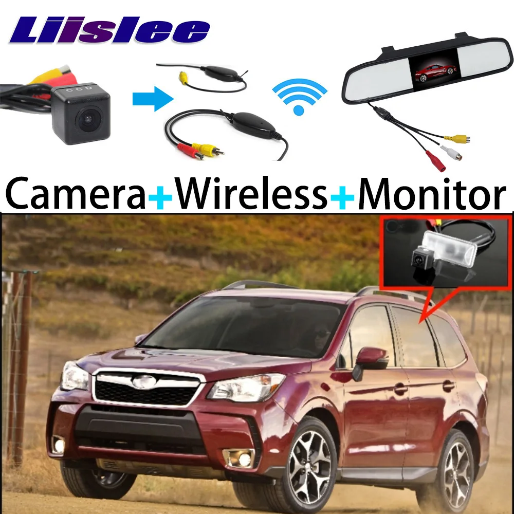 

Liislee For Subaru Forester SJ 3 in1 Special Rear View Camera + Wireless Receiver + Mirror Monitor DIY Back Up Parking System