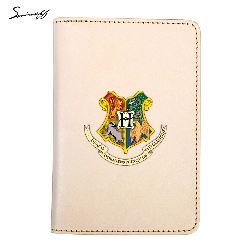 Harry Potter Hogwarts School Genuine Leather Passport Cover Travel Card