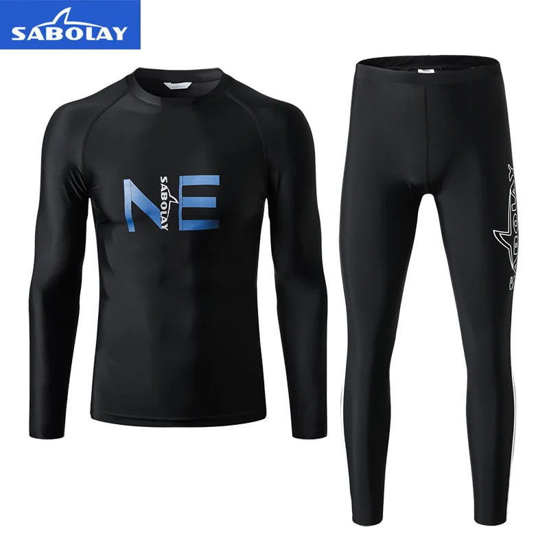 

Men Women Rashguard Snorkeling Swimming Suit Long Sleeve Rash Guard Surfing Bathing Suit 2 Pieces Swimsuit for Couple Lovers