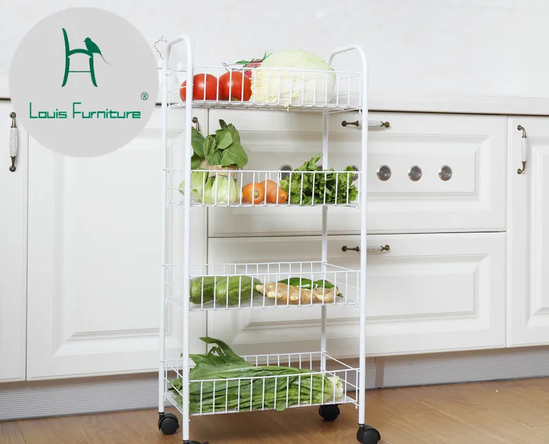 

Louis Fashion Cart Rack Multi Layer Fruit and Vegetable Storage Rack Kitchen Fruit and Vegetable Storage Basket