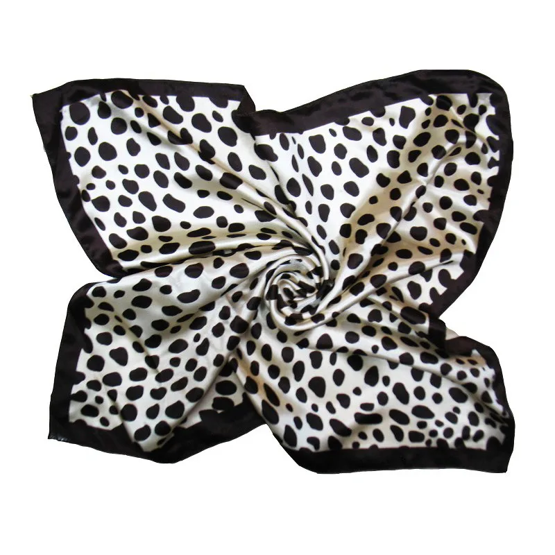Квадратный шарф галстук для волос Модный корейский принт животное Леопард бизнес маленькая голова шеи атласный шелковый шарф для женщин