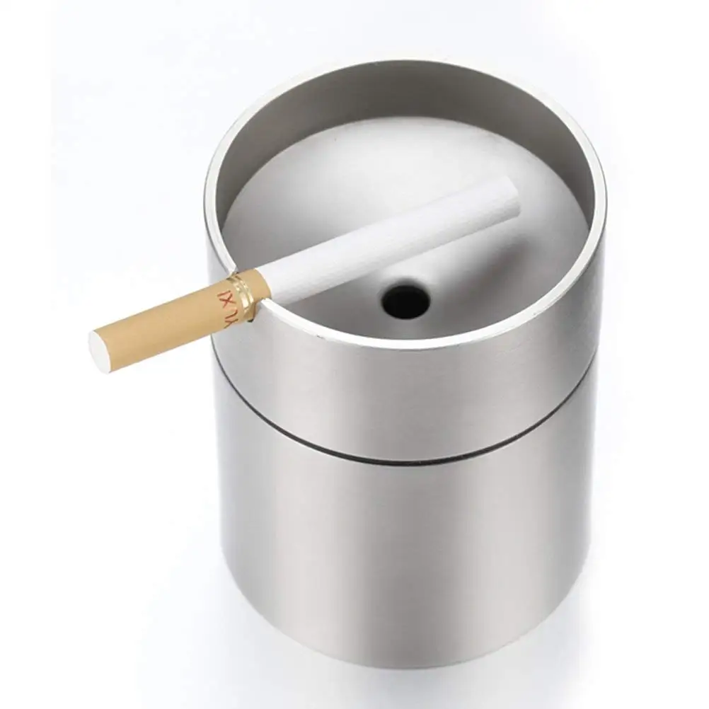 Stainless Steel Car Ashtray Smokeless Car Cigarette Ash Holder