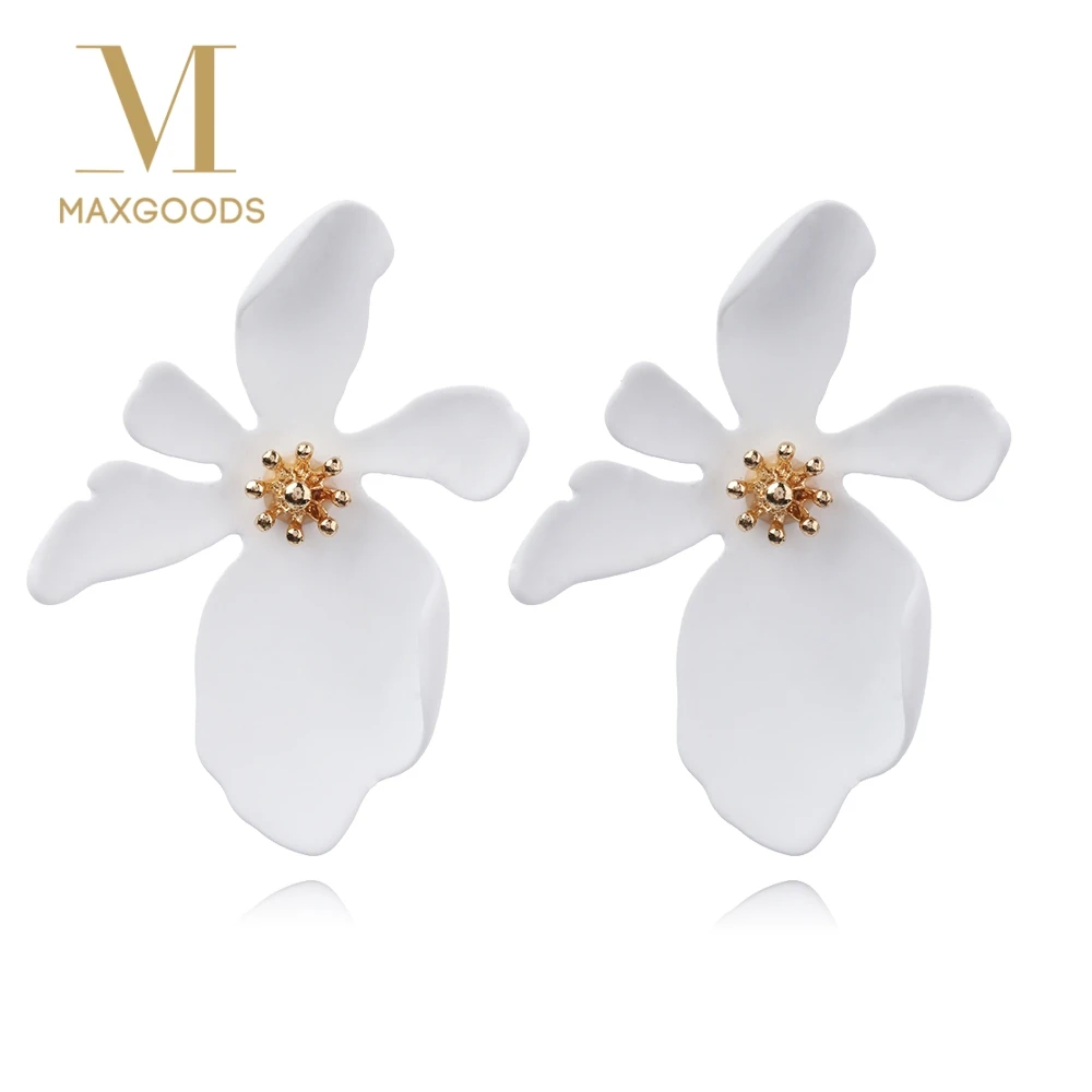 

Korean Exaggerate Big Flower Stud Earrings For Women Summer Fashion Accessories Elegant Boucle D'oreille Jewelry