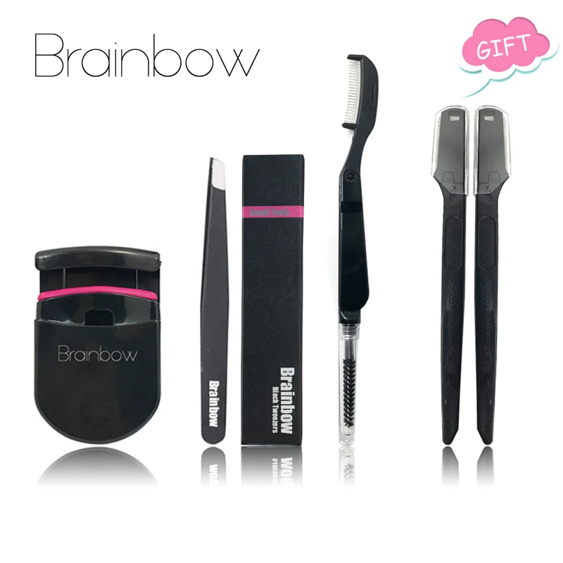 

Buy 3 Get 1 Gift Brainbow Eyes Makeup Tools Set False Eyelash Curler Eyebrow Tweezer Eye Brush Comb Makeup Sharp Eyebrow Shaping