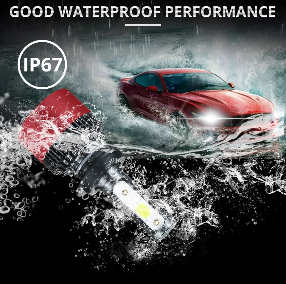 Foxcncar H7 COB Car LED Headlight Bulbs H4 Hi-Lo Beam H11 H1 H3 9005 9006  72W 10000LM 6500K Auto Headlamp Fog Light DC12v 24v (5)
