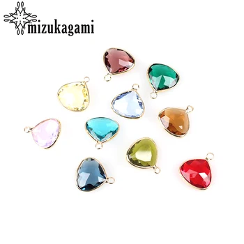 

12pcs/lot Crystal Transparent Triangle Charms Beads 16*18MM For Glass Living Memory Locket DIY Accessories