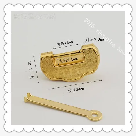 

A012 Furniture accessories Mini small antique lock box cross open padlock Chinese ancient locks Zinc alloy