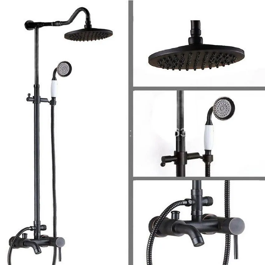 Shower Faucet Set 8-inch Rainfall Hand Sprayer Tub Mixer ...