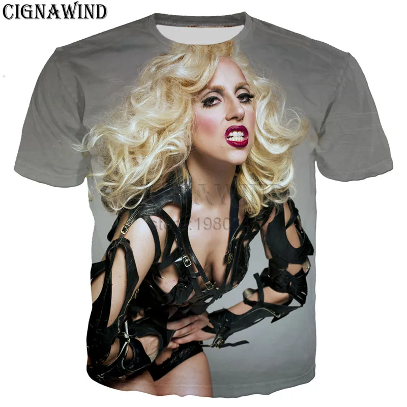 Модные женские футболки GaGa с 3D принтом для мужчин/женщин летние топы новая