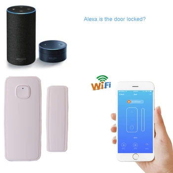

Newest arrival wireless smart door sensor detector compatible Alexa Google home IFTTT voice assistant work independently