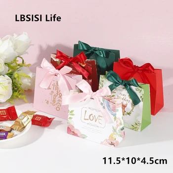 

LBSISI Life 20pcs Wedding Party Candy Favor Gift Boxes Sweet DIY Chocolate Paper Box With Ribbon