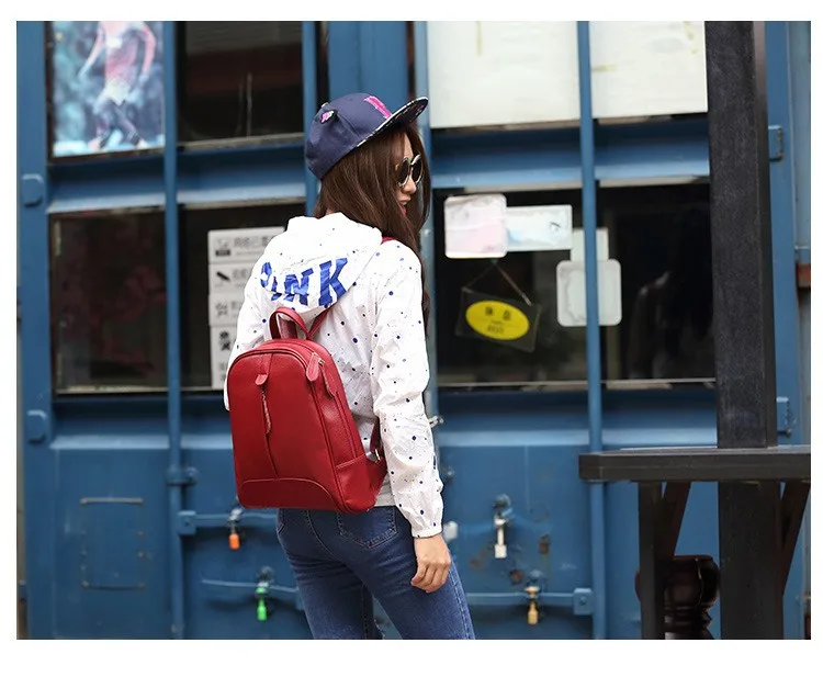 Женщины Рюкзак 2016 Новинка кожа сумка корейской моды для отдыха рюкзак кожаный мешок школы PT919