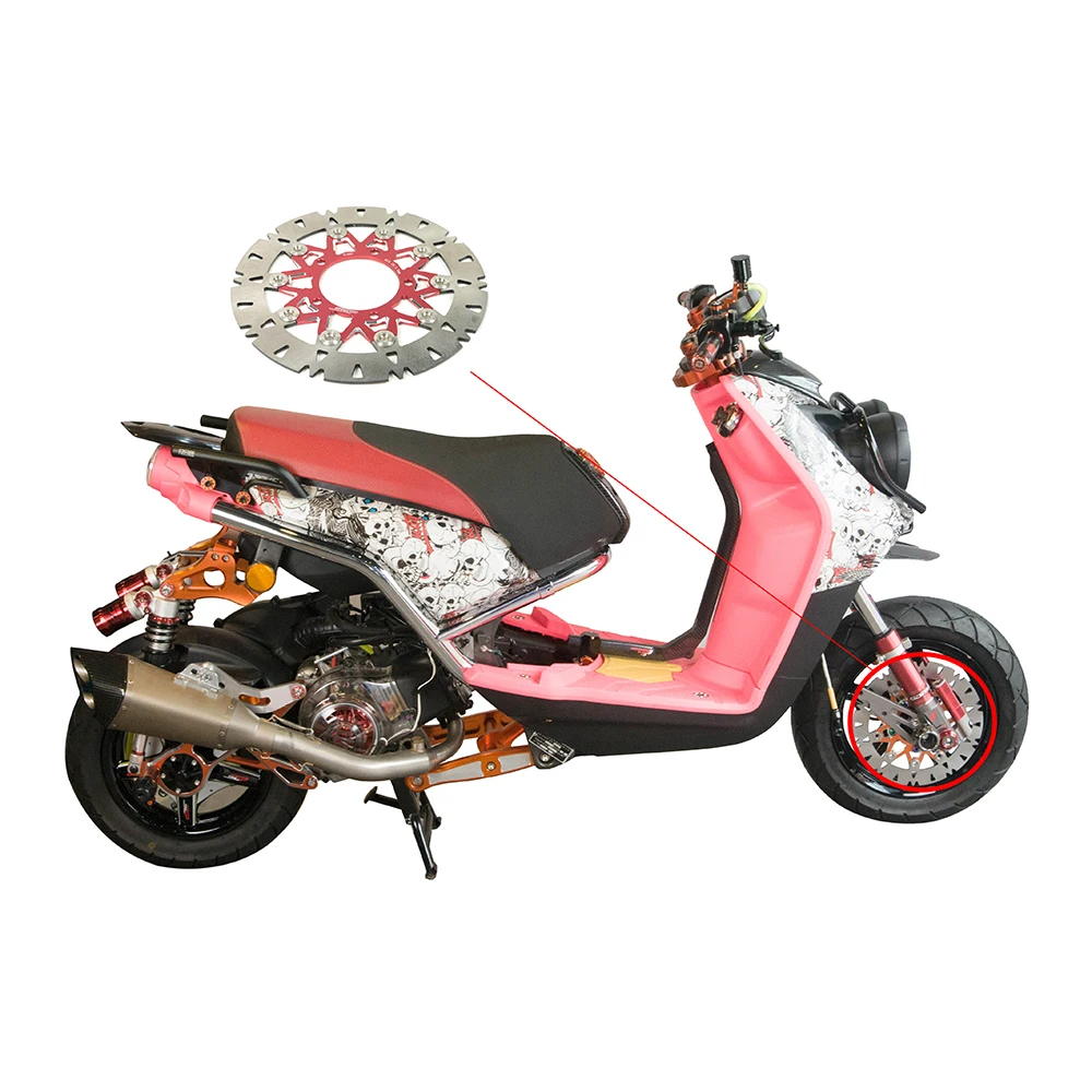 SMOK мотоцикл скутер переднее колесо вилка из нержавеющей стали 260 мм диск тормозной центр-замок ротора красный для Yamaha BWS X 125 Cygnus 125