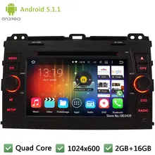 Quad core Android 5.1.1 7″ HD 1024*600 Car DVD Player Radio Stereo Audio Screen DAB+ For Toyota Land Cruiser Prado 120 2002-2009