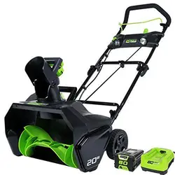 Greenworks PRO 20-дюймовый 80V аккумуляторная снегоочиститель, 5,0 AH Батарея в комплекте