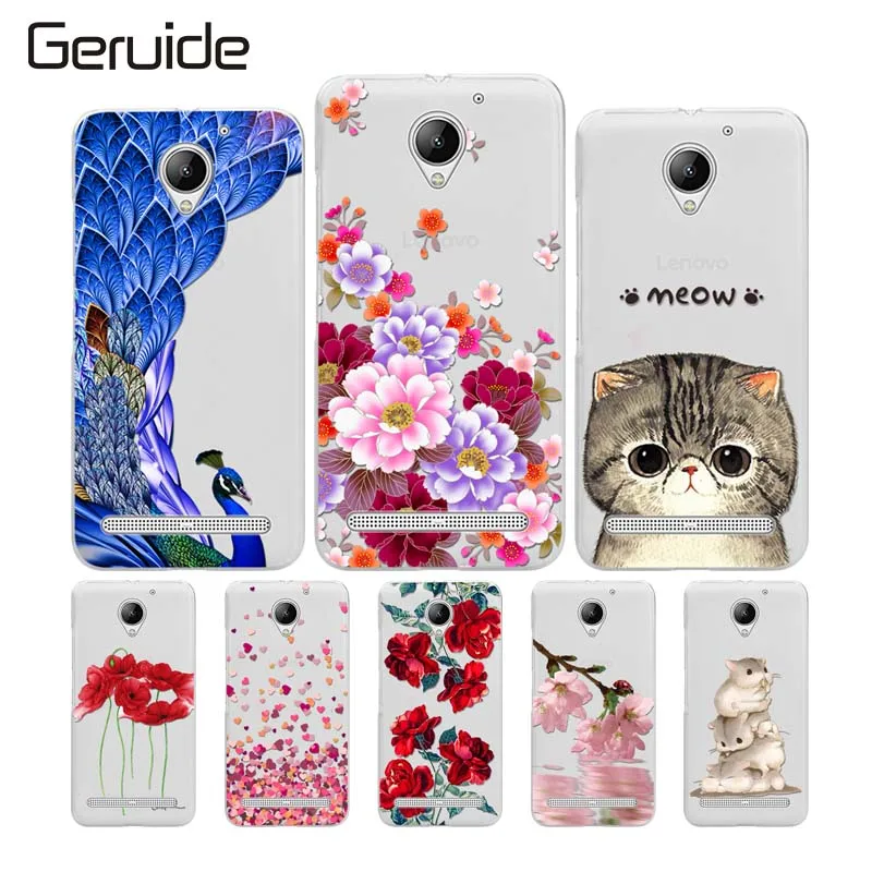

Geruide Soft Silicon Cell Phone Cases Cover For Lenovo Vibe C2 K10A40 Shell Hood Lovely 3D Painted Shell for Lenovo C2 lenovo c2
