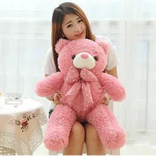 Милый Мишка Тедди кукла конфеты цвета розовый плюшевый мишка с пятнами бант плюшевая игрушка кукла подарок на день рождения около 80 см
