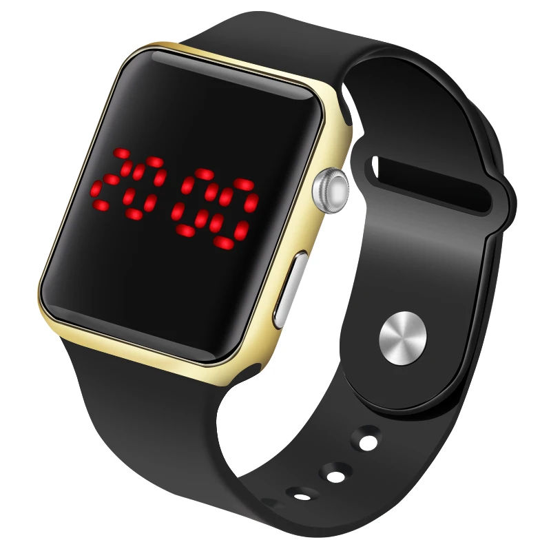 men's square digital watch