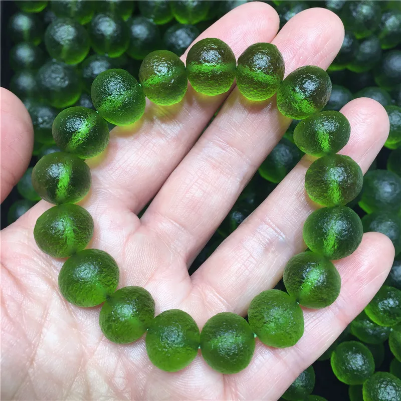 Натуральный чешский метеоритный браслет Moldavite ударопрочный стеклянный грубый