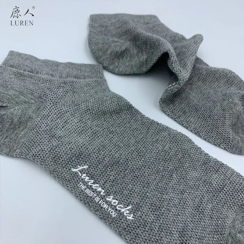 

LUREN 1 Pair Men's Business Casual Socks 5 Color Available Breathable Cotton Boat Socks New Arrival Men/Male Ankle Sock 24-26cm